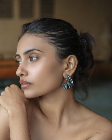 Matcha Mood Statement Studs - Black--1--image