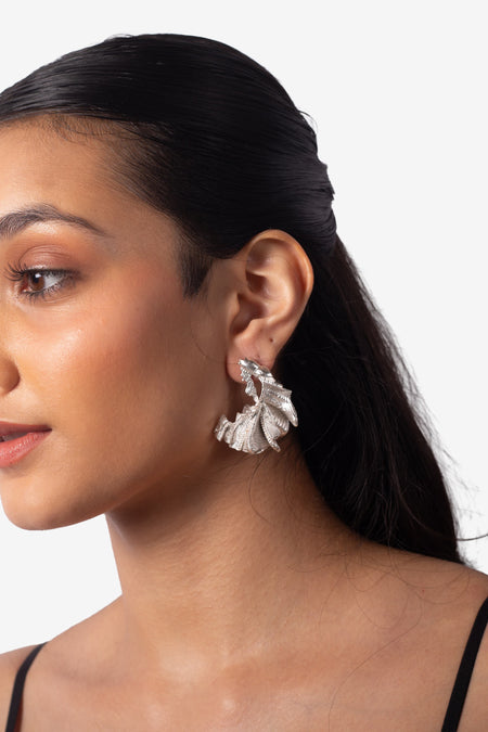 Matcha Mood Statement Studs - Silver--5--image