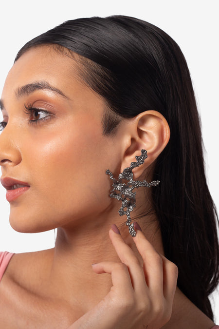 Main Character Statement Earrings - Black--4--image