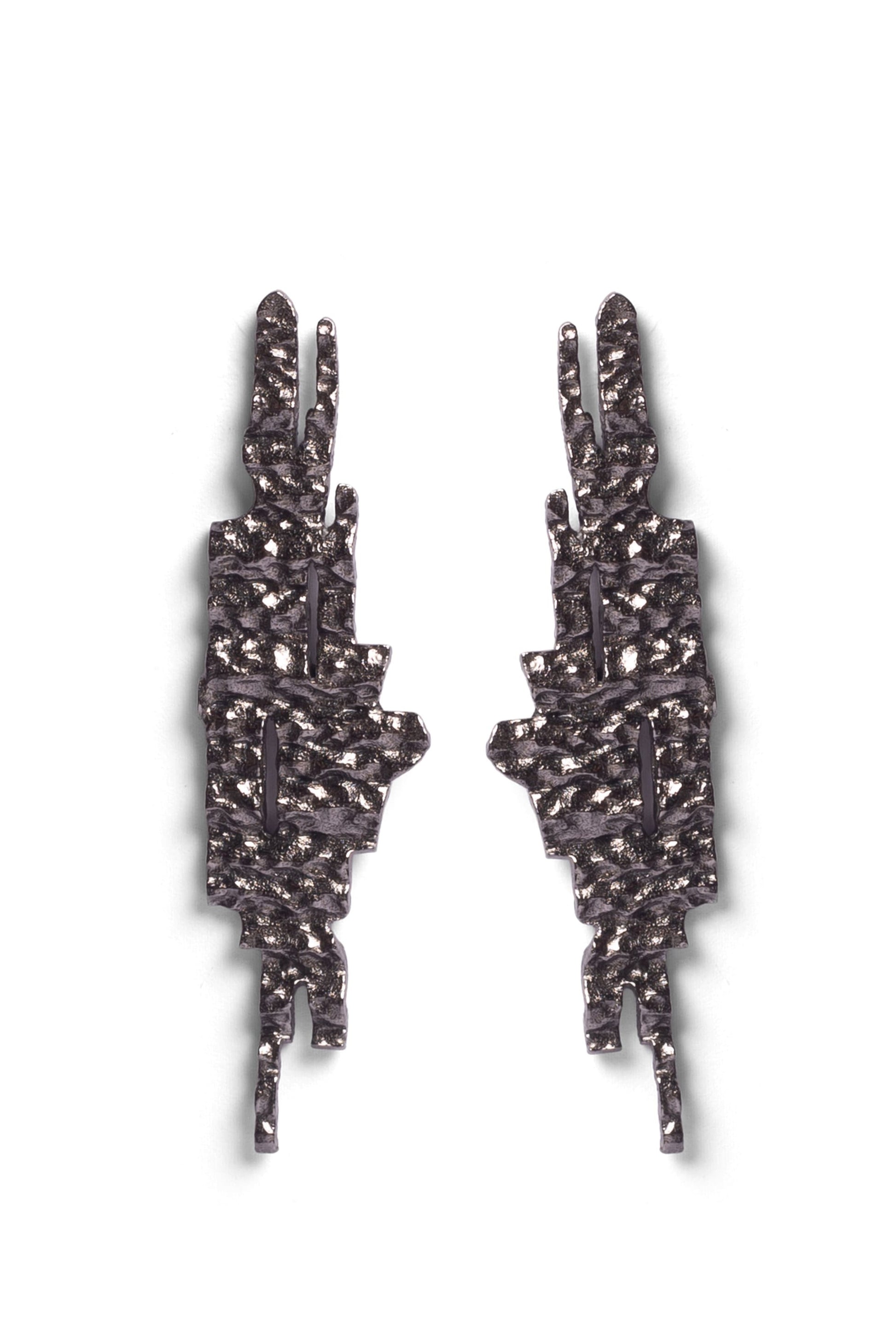First Call Studs - Black – Earrings from Bauble Bazaar
