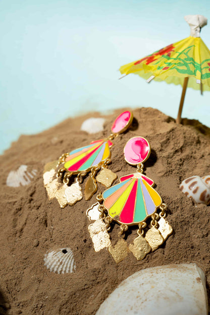 Astra Bloom Shell Drops – Earrings from Bauble Bazaar