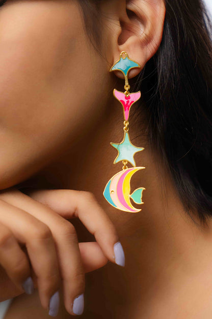 Coral Reef Drop Earrings