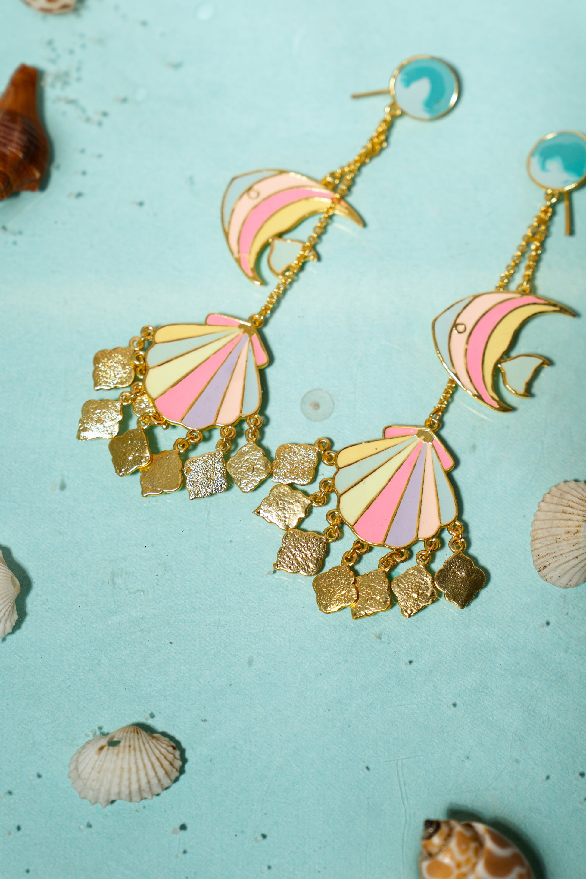 Seashore Swirl Danglers – Earrings from Bauble Bazaar