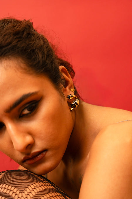 Midnight Whisper Hoop Earrings - Image 1