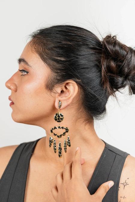 Sassy Scratch Statement Earrings - Image 2