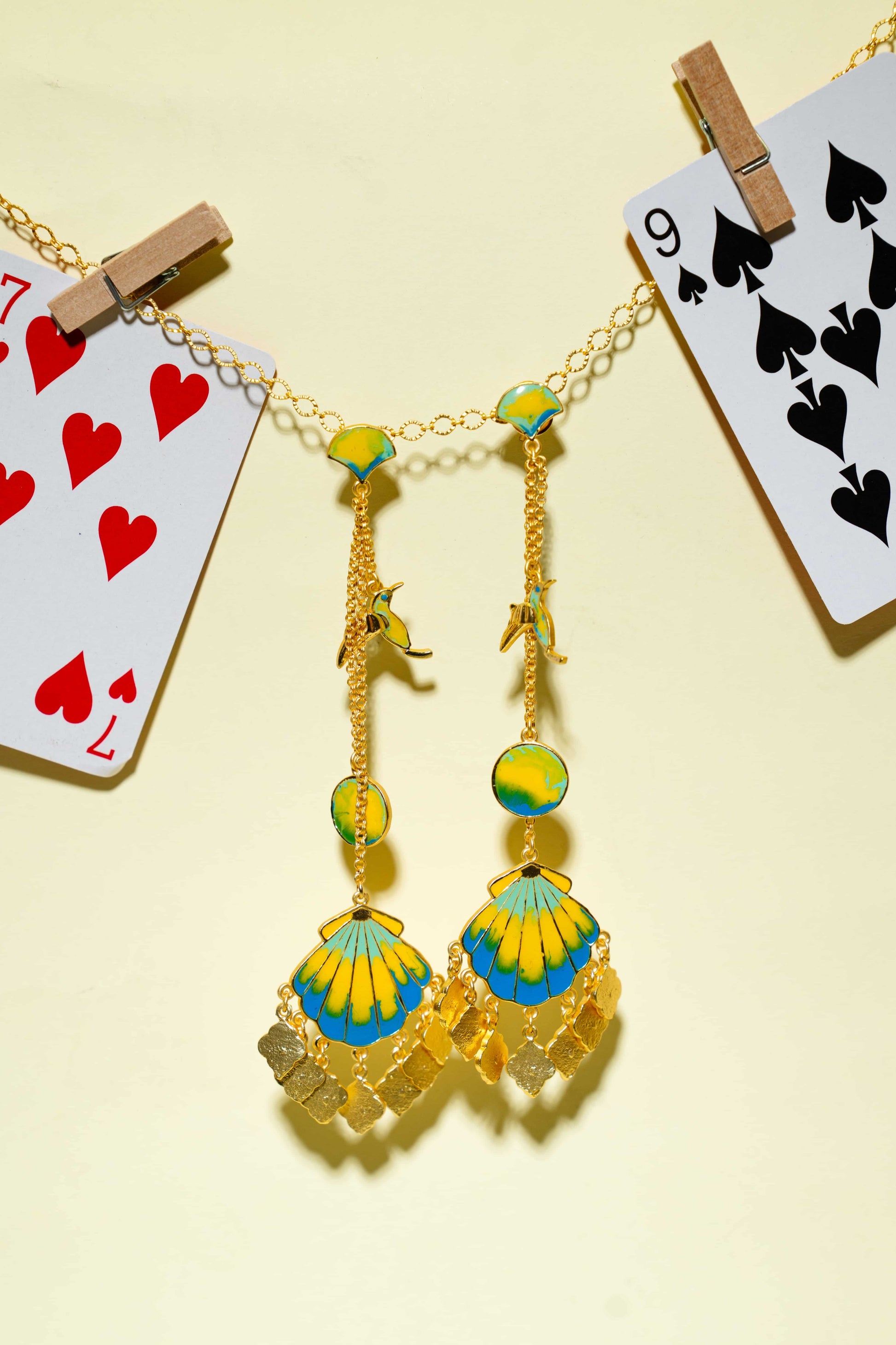 Céleste Ripple Shell Tassels – Earrings from Bauble Bazaar