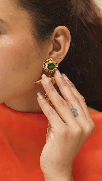 Teevra Rekha Long Statement Earrings