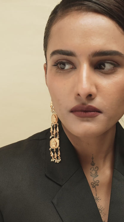 Angika Crest Panel Earrings